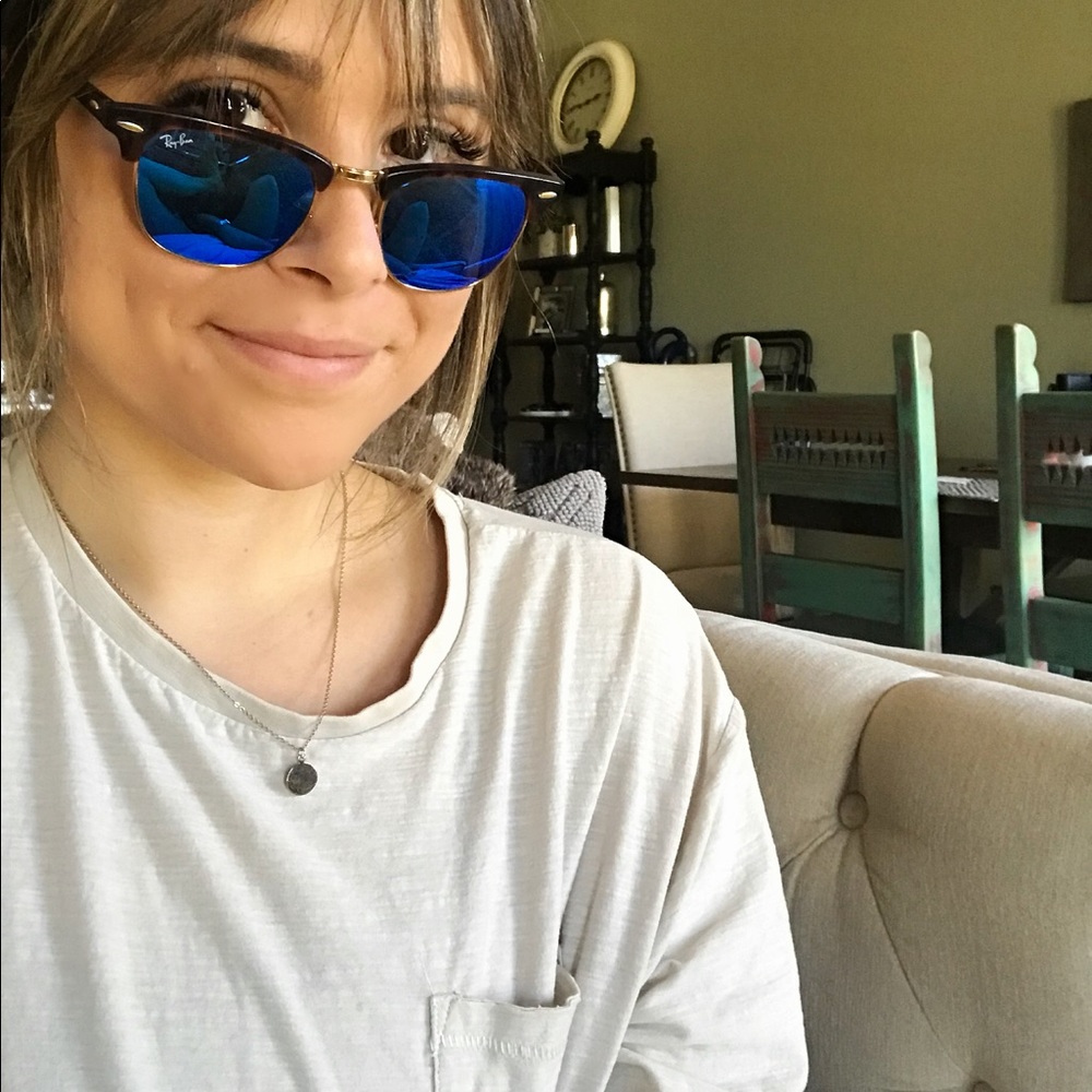 Ray-Ban Clubmaster Mirrored Sunglasses blue